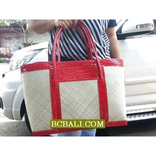 Natural Pandanus Handmade Bags Shopping